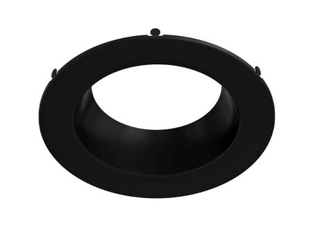 6  Round Trim for Commercial Downlights, Smooth Black Finish For Sale