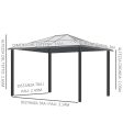 Easycomfort Gazebo da Giardino 3x3.6m in Alluminio con Zanzariera e Tetto in Policarbonato Online Sale