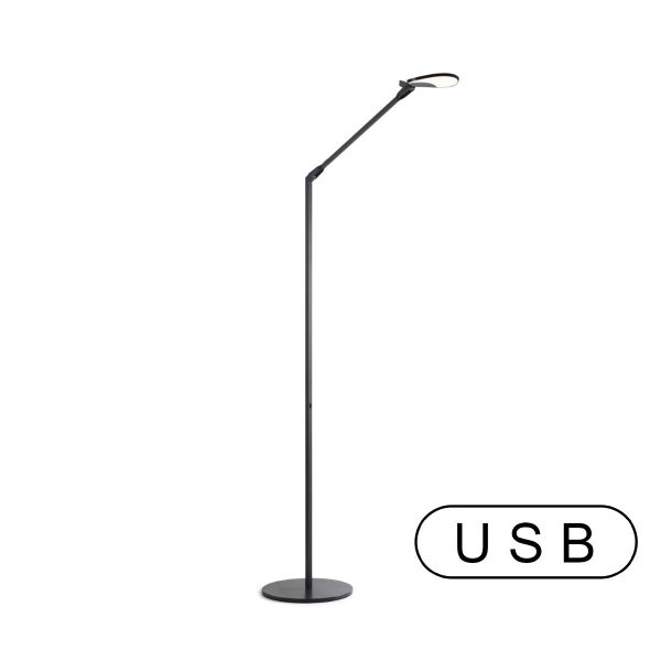 Splitty Matte Black Contemporary LED Floor Lamp with USB Port Online Sale