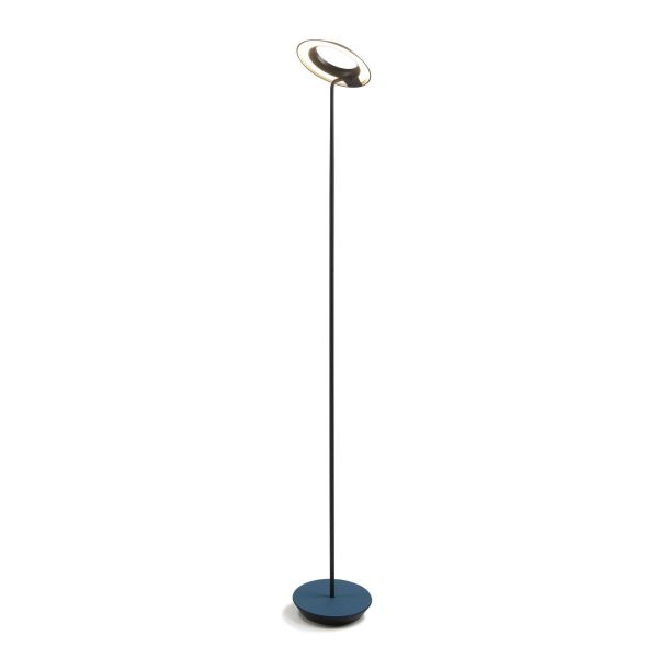 Royyo Matte Black with Azure Felt Contemporary LED Floor Lamp with USB Port Hot on Sale