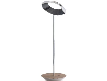 Royyo Chrome With Oiled Walnut Modern LED Desk Lamp with USB Port Sale