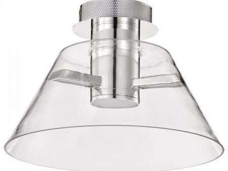 Edmond 14  LED Semi-flush Mount Light, Polished Nickel Finish For Discount