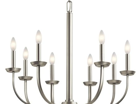 Kennewick 28  8-Light Chandelier, Brushed Nickel Finish Hot on Sale