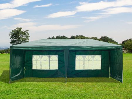 EASYCOMFORT Gazebo da Esterno Impermeabile  in Acciaio e PE con Pannelli Rimovibili, Verde, 3x6m For Cheap