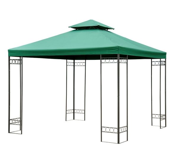 EasyComfort Copertura Telo per Gazebo da Giardino 3x3 m, Tetto Anti-UV Impermeabile in Poliestere Verde Scuro For Sale