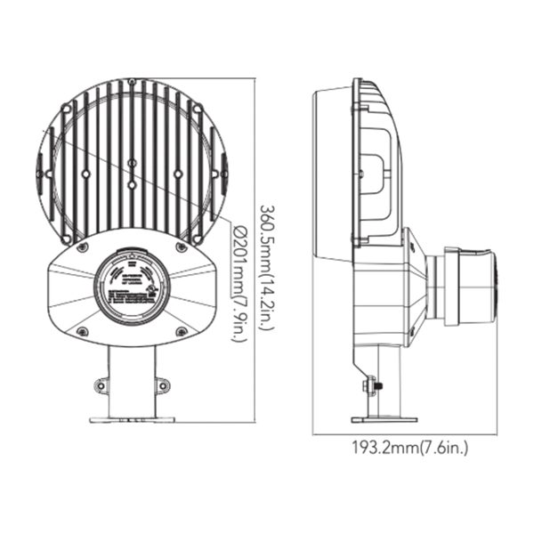 LED Street Light With Photocell, 32-80W, 12000Lm, 30K 40K 50K, Pole Mount, 120-277V, Bronze Discount