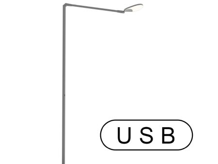 Splitty Matte Gray Contemporary LED Floor Lamp with USB Port Cheap