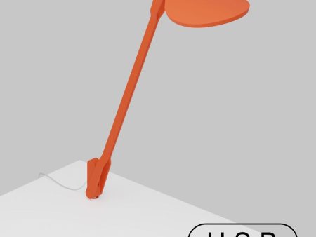 Splitty Matte Orange Contemporary LED Desk Lamp with Grommet Mount and USB Port on Sale