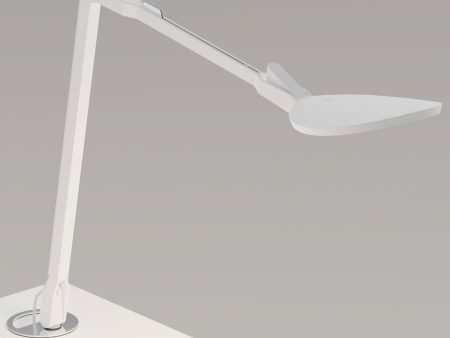 Splitty Reach Matte White Contemporary LED Desk Lamp with Grommet Mount and USB Port Online Hot Sale