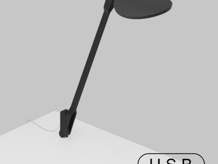 Splitty Matte Black Contemporary LED Desk Lamp with Through-Table Mount and USB Port Sale