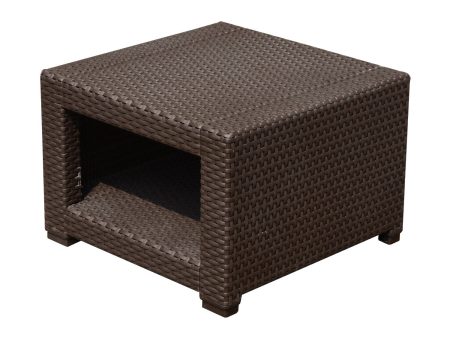 EASYCOMFORT Tavolino da Giardino in PE Rattan, Marrone, 56x56x44.5cm Hot on Sale