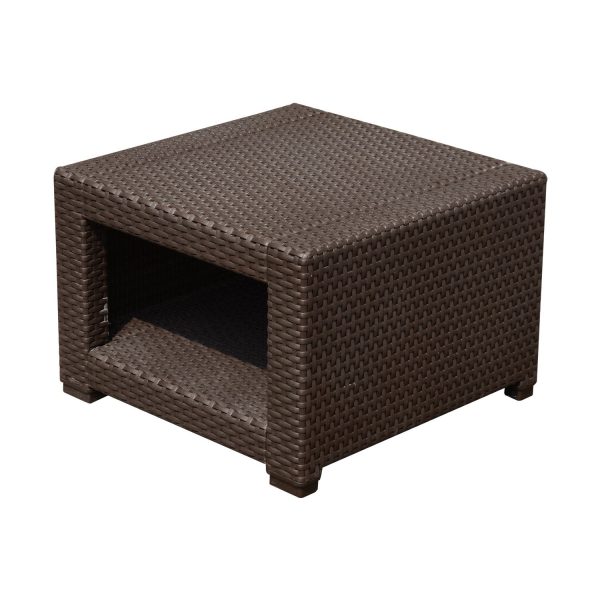 EASYCOMFORT Tavolino da Giardino in PE Rattan, Marrone, 56x56x44.5cm Hot on Sale