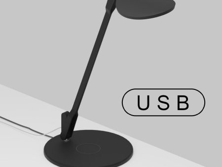 Splitty Matte Black Contemporary LED Desk Lamp with Wireless Charging Base and USB Port on Sale