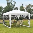 EASYCOMFORT Gazebo  in Tessuto PE con Zanzariera Bianco, 4x3m For Cheap