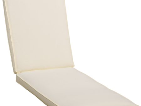 Easycomfort Cuscino per Lettino Prendisole con Rivestimento Poliestere Sfoderabile, 188x53x8cm, Bianco Crema Sale