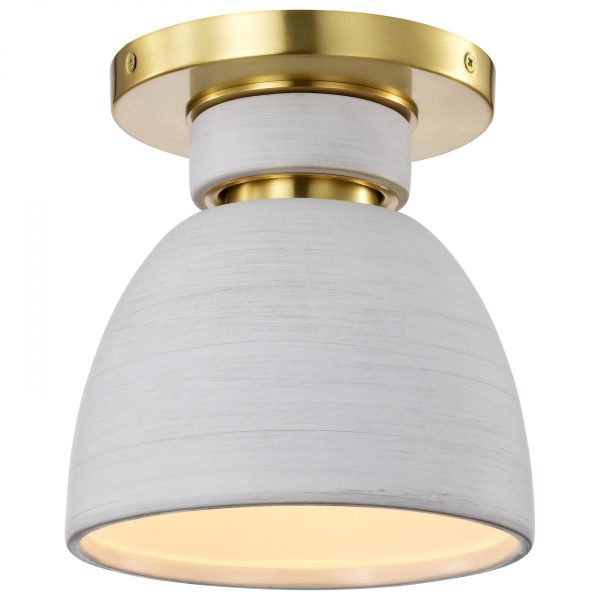 Collins 8  Flush Mount Light, Brushed Brass Finish Supply