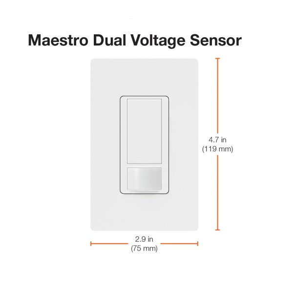 Maestro PIR 180° Occupancy|Vacancy Sensor Wall Switch, 3-Way or Multi-Location, 6 Amps, 120-277V, White Sale