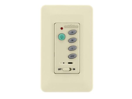 3-Speed AC Ceiling Fan and Light Wall Control with Receiver, Non-Reversing Switch, Light Almond Finish Cheap