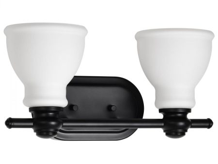 Russel 15  2 Lights Bathroom Vanity Light, Matte Black Finish For Discount