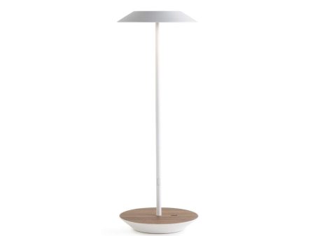 Royyo Matte White With Oiled Walnut Modern LED Desk Lamp with USB Port For Discount