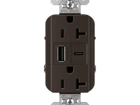 Tamper Resistant 20A Duplex Receptacle with USB Type A C Fast Charging, Dark Bronze Fashion