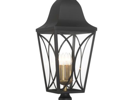 Cardigan 28  4 Lights Outdoor Post Lights Black Finish For Discount