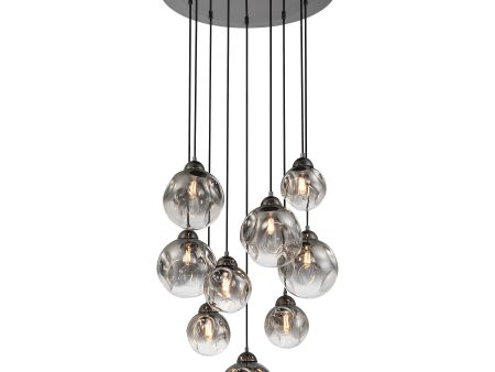 Neveh 28  9 Lights Pendant Light Metal Gray Finish For Discount