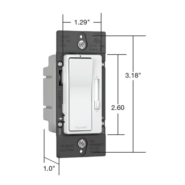 radiant 0-10V Dimmer Switch, LED|Fluorescent, 120V-277V, Black Online now