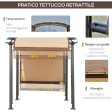 EASYCOMFORT  Pergola con Tende Scorrevoli da Giardino 295x245cm, Gazebo a Pergola da Esterno in Metallo Cachi Online now