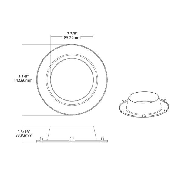 4  Round Trim for Commercial Downlights, Smooth Bronze Finish Sale