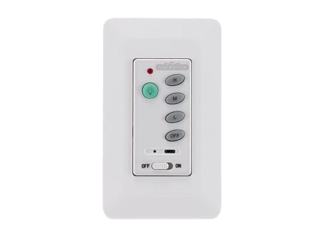 3-Speed AC Ceiling Fan and Light Wall Control with Receiver, Non-Reversing Switch, White Finish For Sale