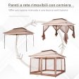 Easycomfort Gazebo da Giardino 3.3x3.3 m in Acciaio e Poliestere con Zanzariera Impermeabile Richiudibile Online Hot Sale