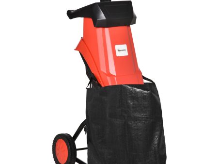 EASYCOMFORT  Biotrituratore Elettrico da Giardino con Sacco da 50L Paletta e Ruote Trituratore da Giardino - Rosso Online