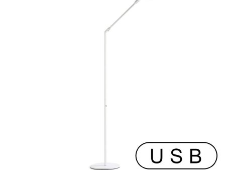 Splitty Matte White Contemporary LED Floor Lamp with USB Port Online