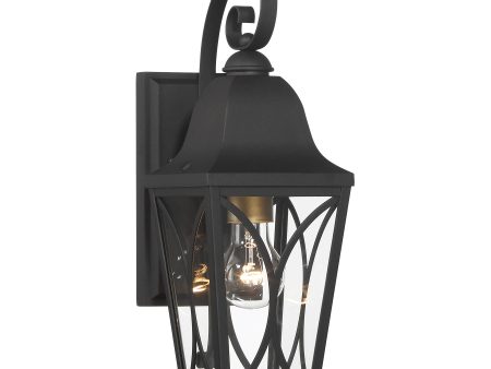 Cardigan 15  1 Light Outdoor Wall Sconce Black Finish Online now