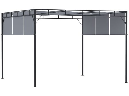 Easycomfort Gazebo a Pergola 3x3m in Acciaio con Tettuccio Scorrevole e 8 Picchetti Inclusi Online