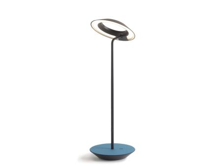 Royyo Matte Black With Azure Felt Modern LED Desk Lamp with USB Port Hot on Sale