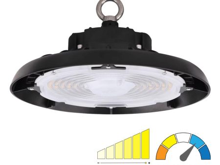 UFO High Bay LED Light, 150 Watts, 22500 Lumens, 35K 40K 50K, 120-277V, Black For Sale