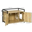 Easycomfort Mobile Lettiera per Gatti con 2 Ante e Ingresso Laterale, 82.3x51x54cm, Color Legno e Nero Online Hot Sale