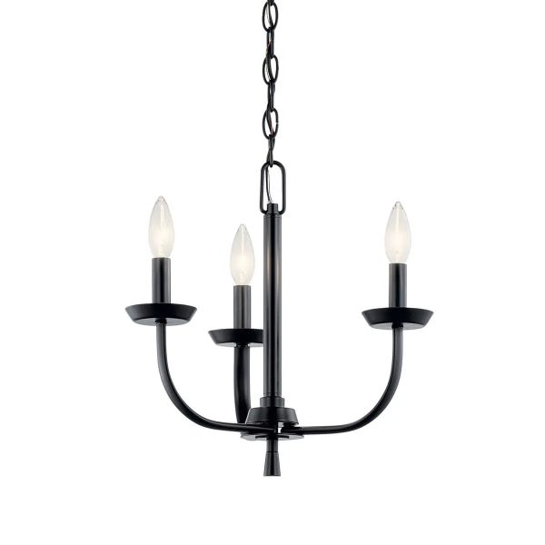 Kennewick 16  3-Light Chandelier, Black Finish Sale