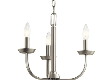 Kennewick 16  3-Light Chandelier, Brushed Nickel Finish on Sale