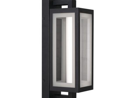 Blake 18   LED Outdoor Wall Sconce with Battery Backup, Black Finish For Sale