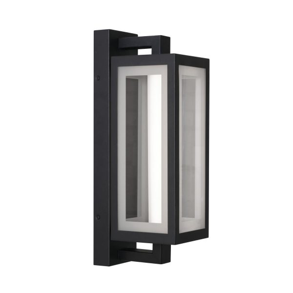 Blake 18   LED Outdoor Wall Sconce with Battery Backup, Black Finish For Sale