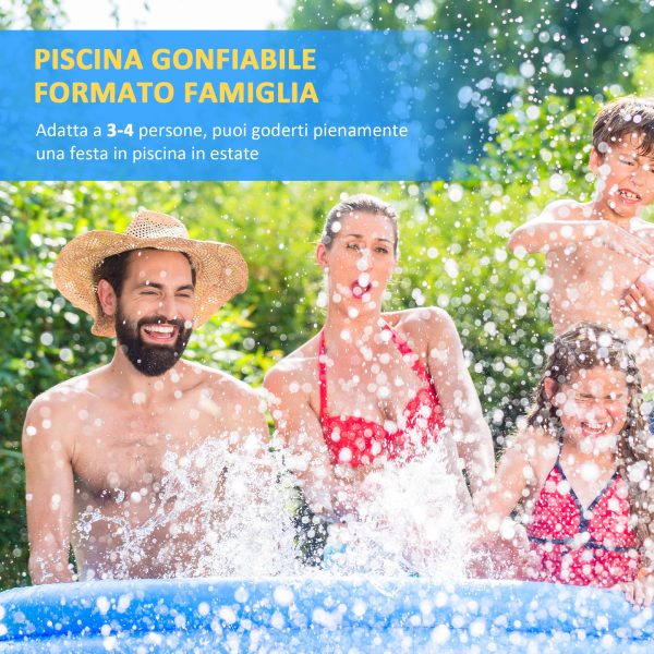 Easycomfort Piscina Gonfiabile per 3-4 Persone in PVC con Pompa Manuale, ?274x76cm, Blu Sale