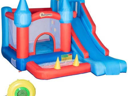 EasyComfort Castello Gonfiabile per Bambini con Scivolo, Trampolino, Piscina e Parete da Arrampicata, 333x280x210cm Discount