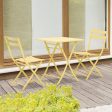 EASYCOMFORT Set Tavolo e Sedie da Giardino ed Esterno in Metallo Giallo, Set da 3 Pezzi Pieghevole e Salvaspazio Online now