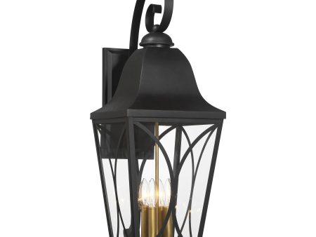 Cardigan 30  4 Lights Outdoor Wall Sconce Black Finish Supply