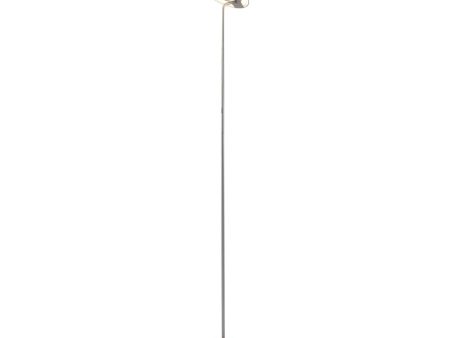 Royyo Silver with White Oak Contemporary LED Floor Lamp with USB Port Supply