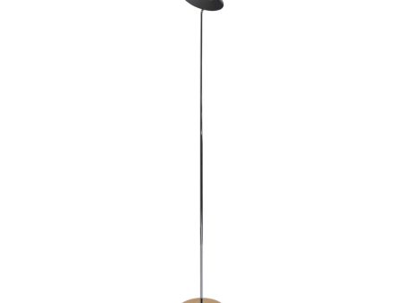 Royyo Chrome with White Oak Contemporary LED Floor Lamp with USB Port For Sale