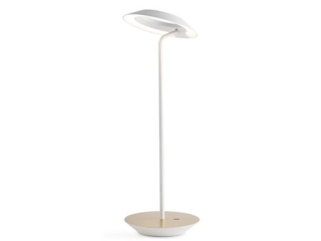 Royyo Matte White With Brushed Brass Modern LED Desk Lamp with USB Port Online Hot Sale